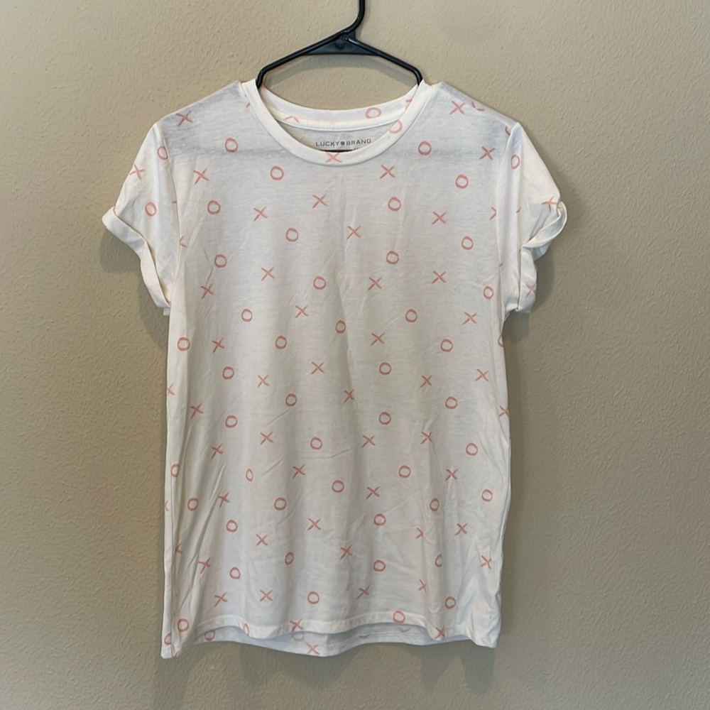 Lucky Brand Pink XO Patterned Tee